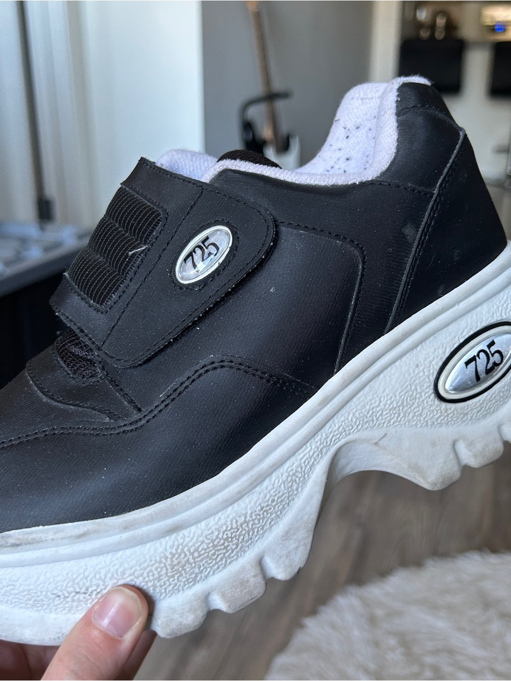 Y2K Grunge “725 Original” Black/White Chunky Platform Style Sneakers - Picture 2 of 8